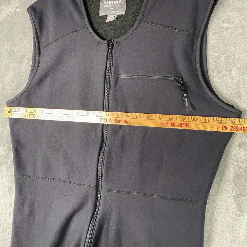 SIMMS Bibs Mens Sz XL Black Fleece Midlayer Fly Fishing Under Wader Base Stirrup - Picture 14 of 16
